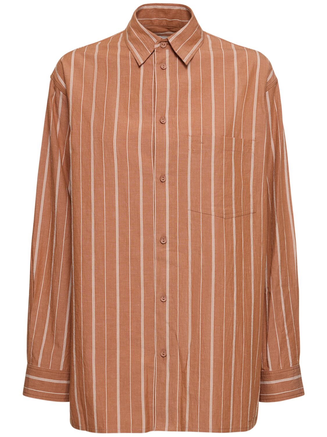 Striped Cotton & Linen Shirt - MATTEAU - Modalova