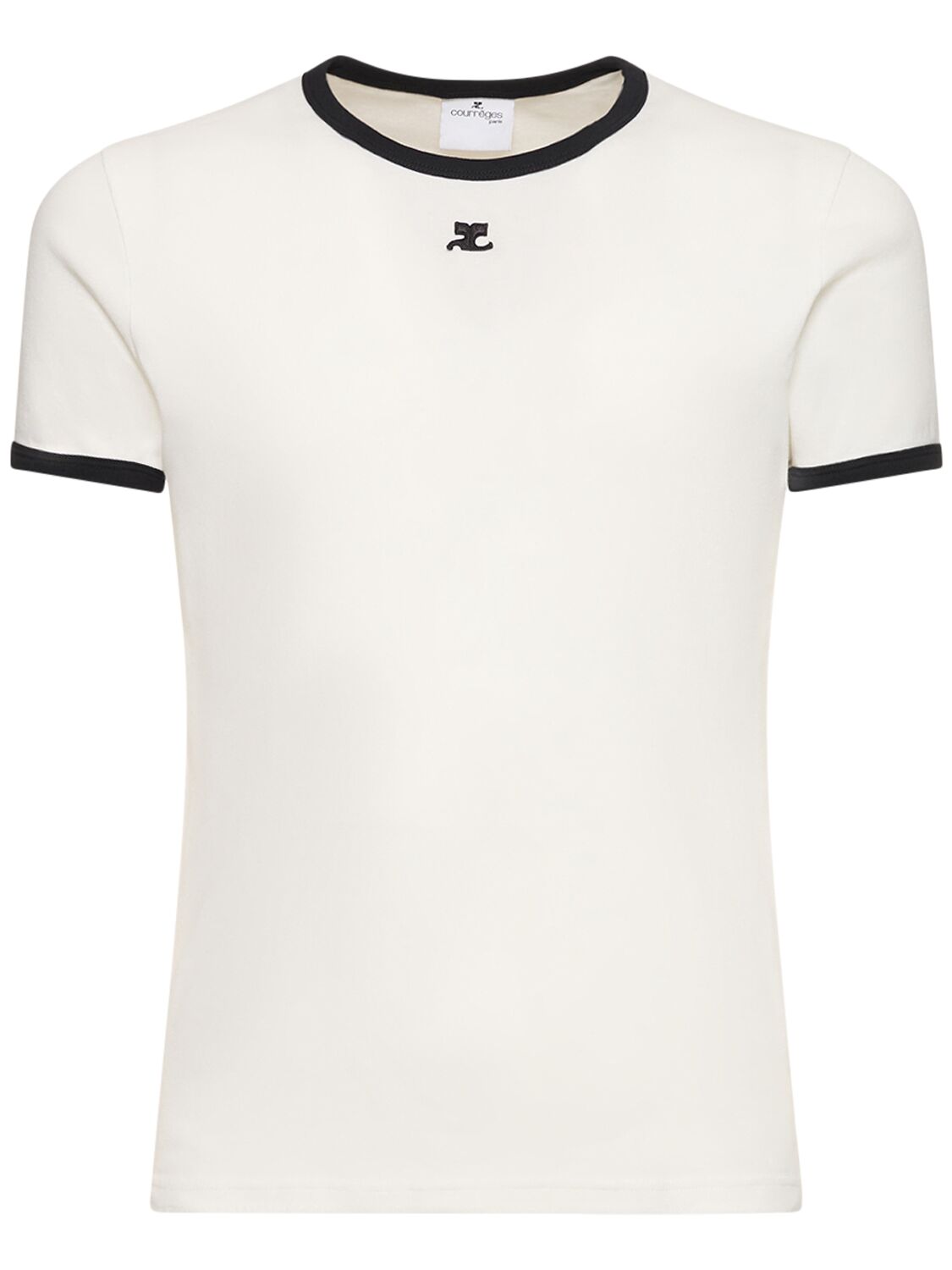 T-shirt Mit Kontrastierendem Jersey - COURREGES - Modalova