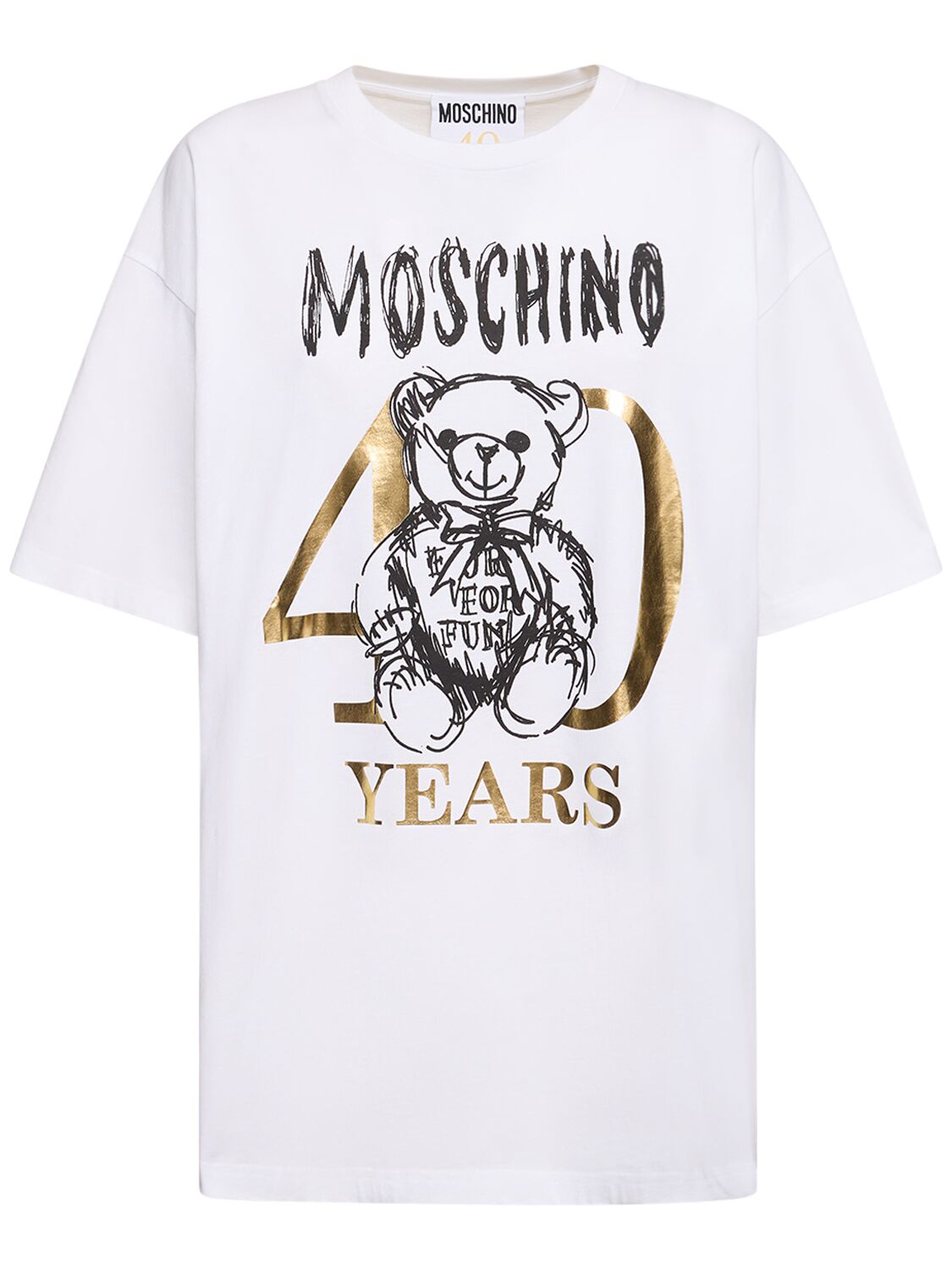 T-shirt Aus Baumwolljersey Mit Logo - MOSCHINO - Modalova