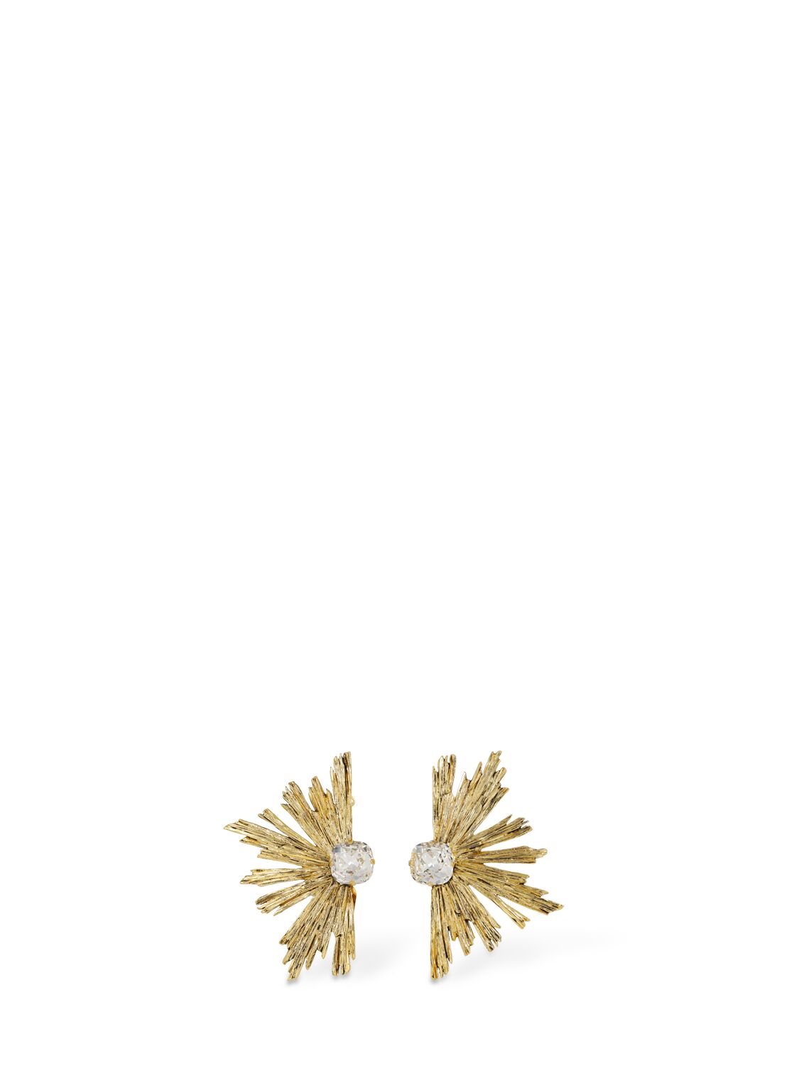Brass & Crystal Sun Earrings - SAINT LAURENT - Modalova