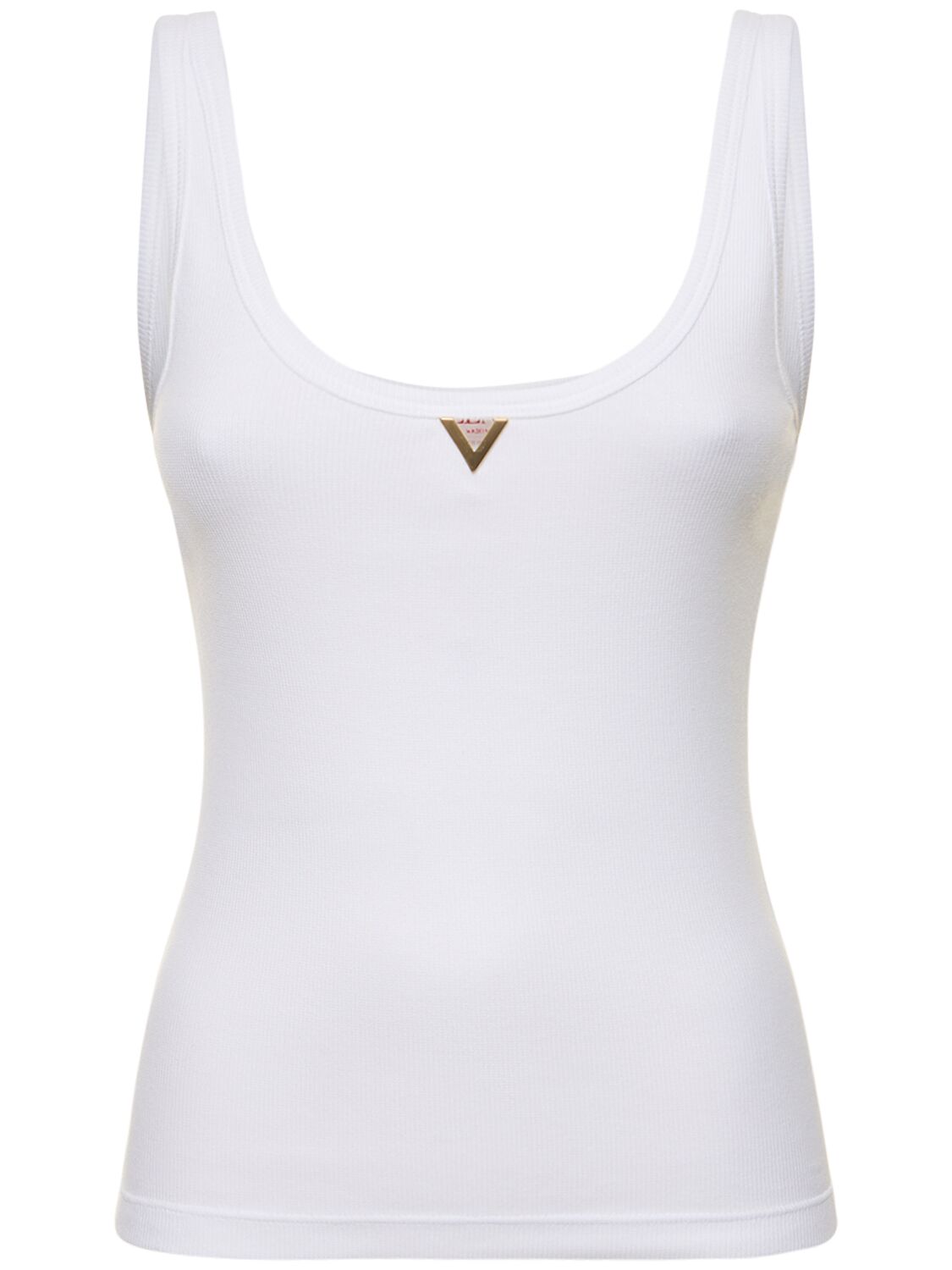 Cotton Ribbed Jersey Logo Tank Top - VALENTINO - Modalova