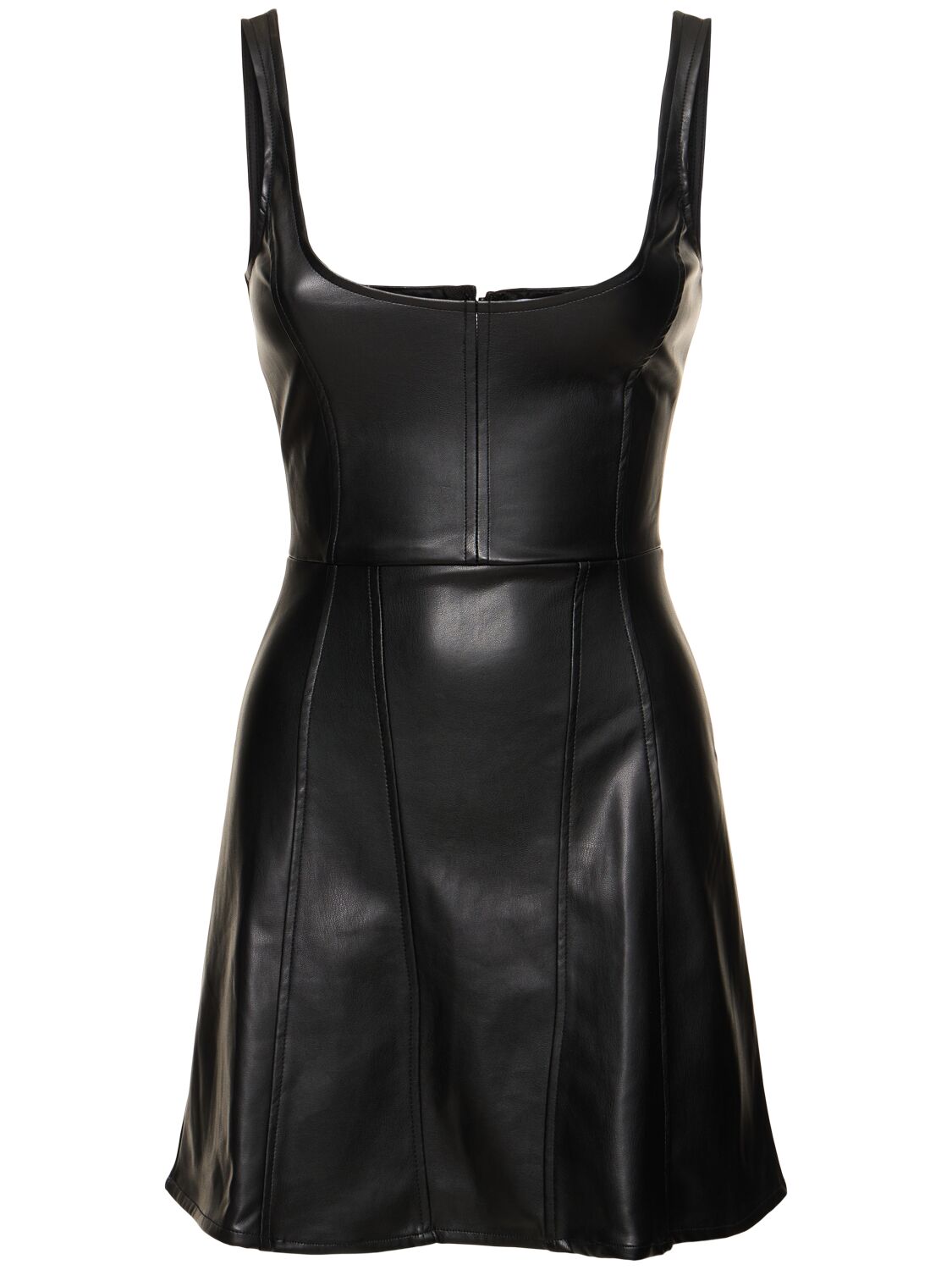 Faux Patent Leather Mini Corset Dress - WEWOREWHAT - Modalova