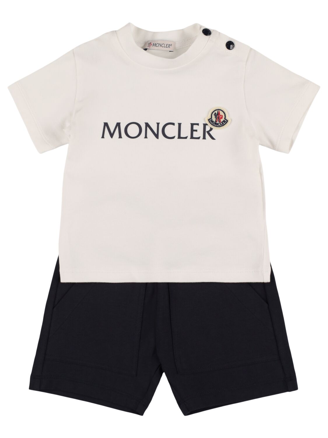 T-shirt Und Shorts Aus Baumwolljersey Mit Logo - MONCLER - Modalova