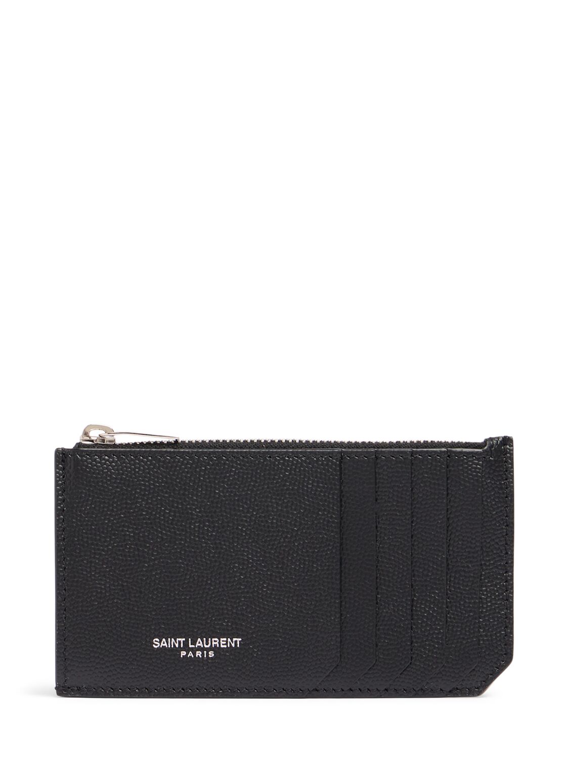 Leather Zip Card Holder - SAINT LAURENT - Modalova