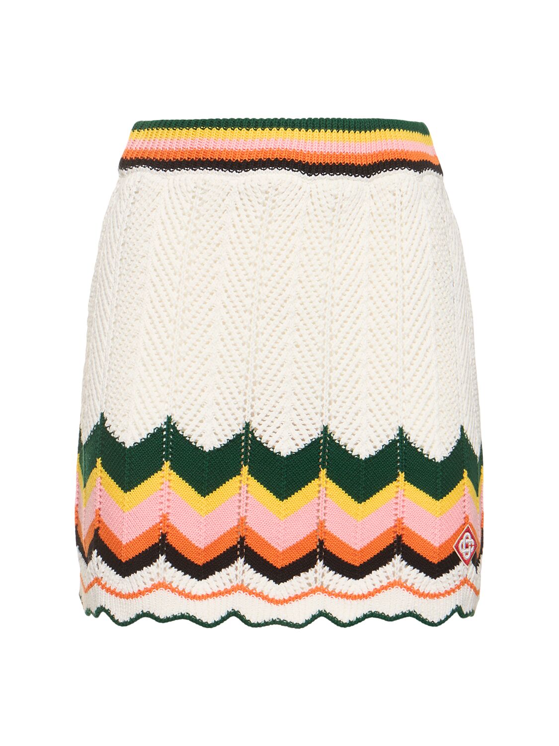 Chevron Lace Mini Skirt - CASABLANCA - Modalova