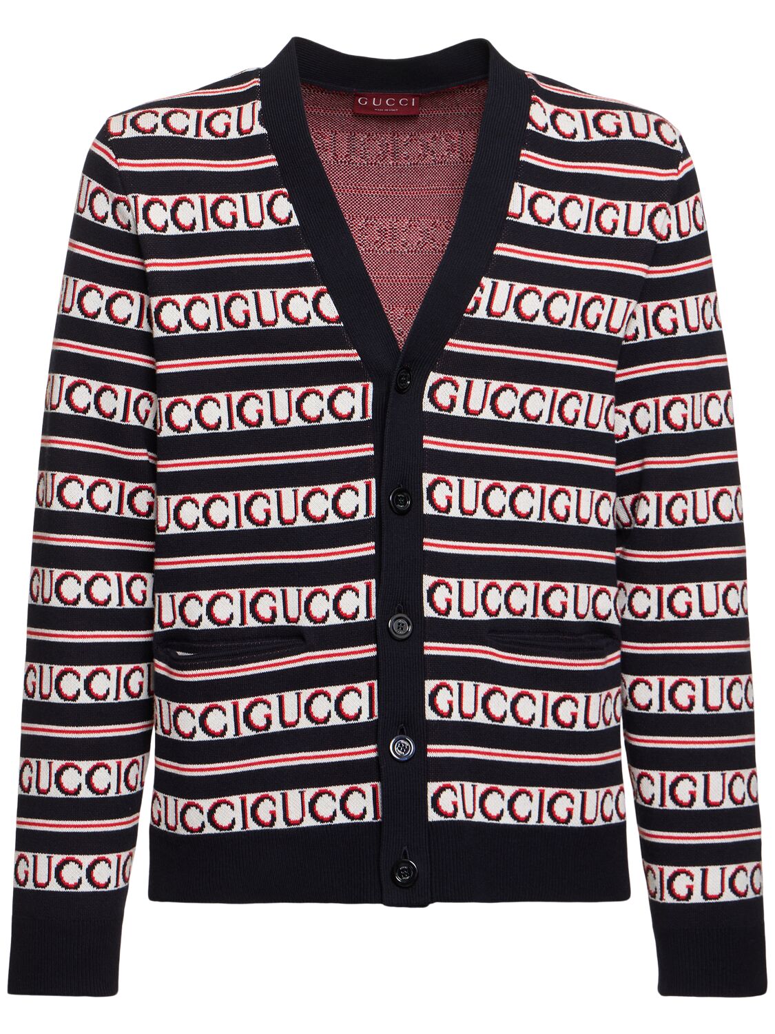 Cardigan In Cotone / Logo - GUCCI - Modalova
