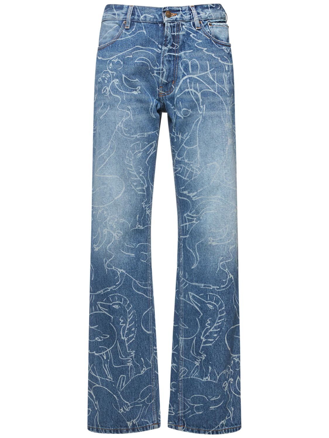 Bedruckte Jeans Aus Denim Mit Niedriger Taille - GAUCHERE - Modalova