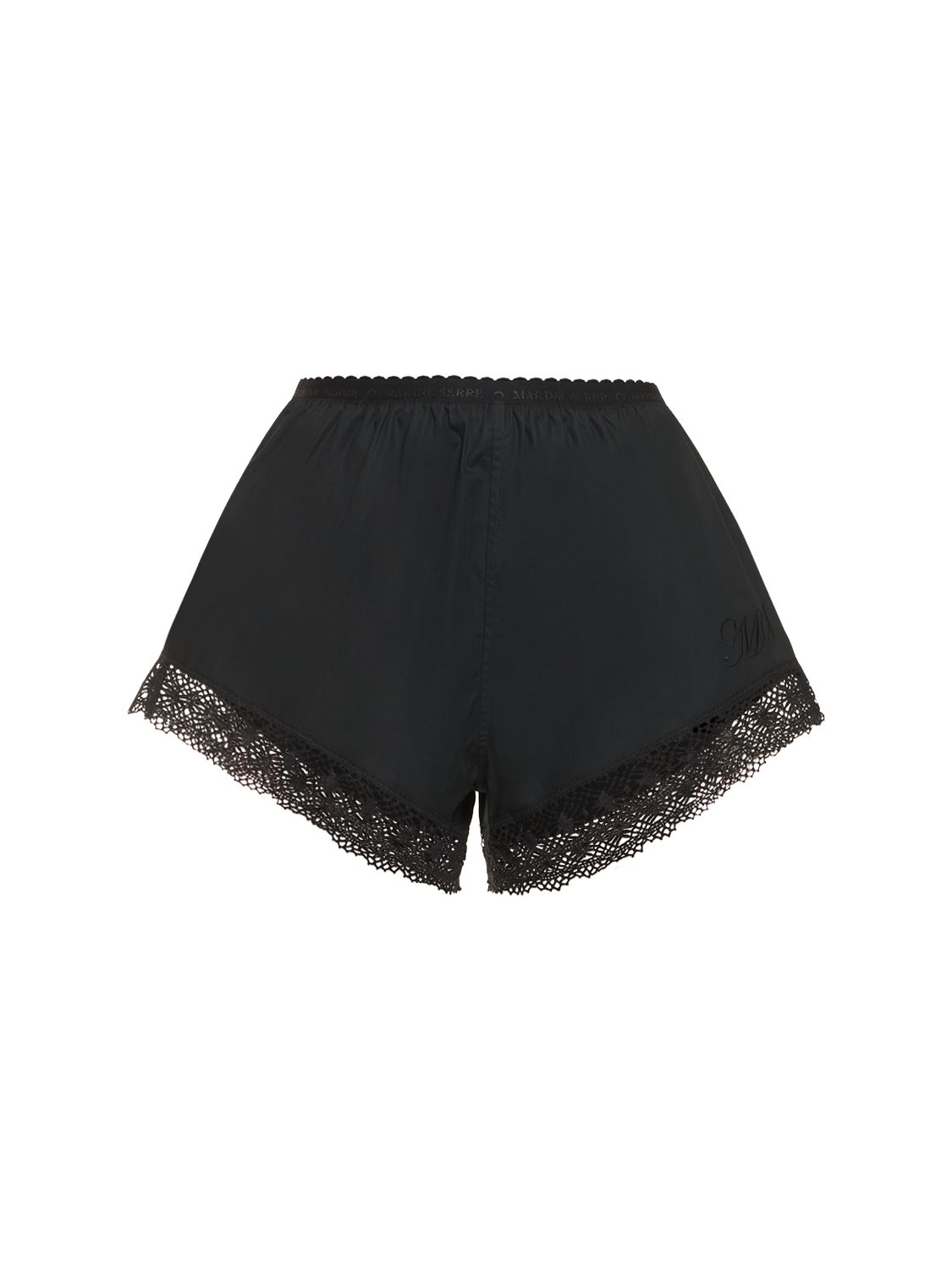 Cotton & Lace Mini Shorts - MARINE SERRE - Modalova