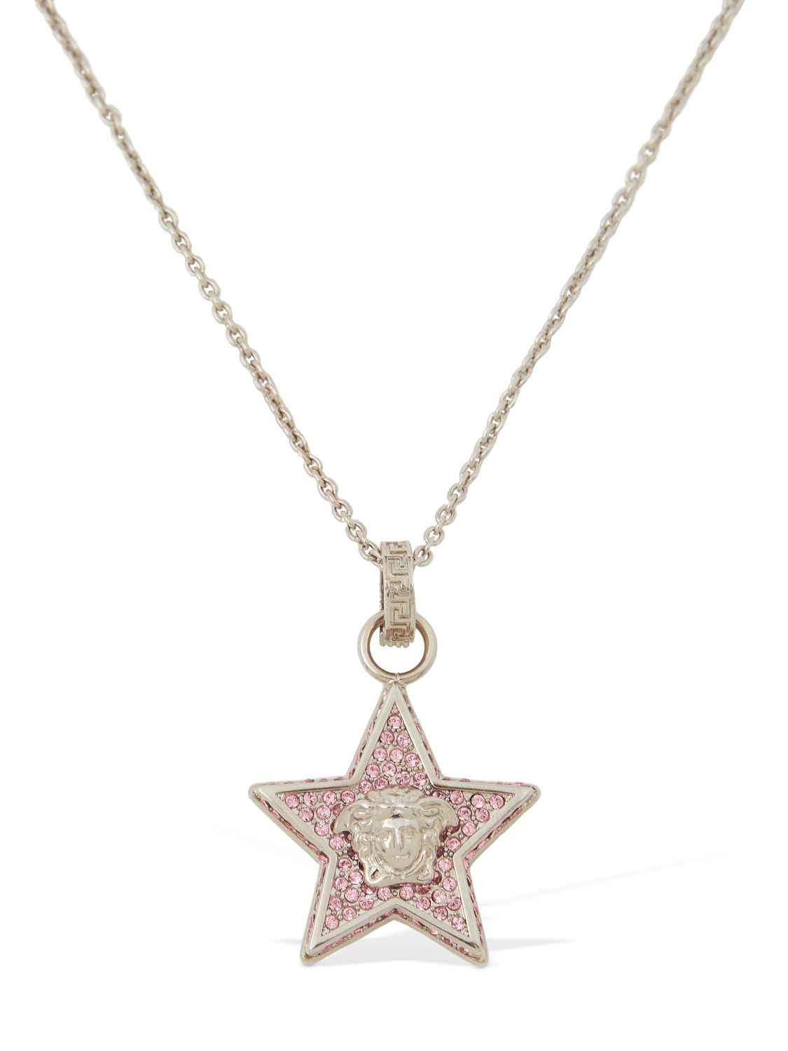 Star & Crystal Medusa Charm Necklace - VERSACE - Modalova