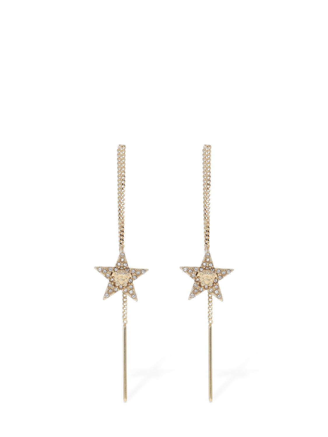 Star & Crystal Medusa Earrings - VERSACE - Modalova
