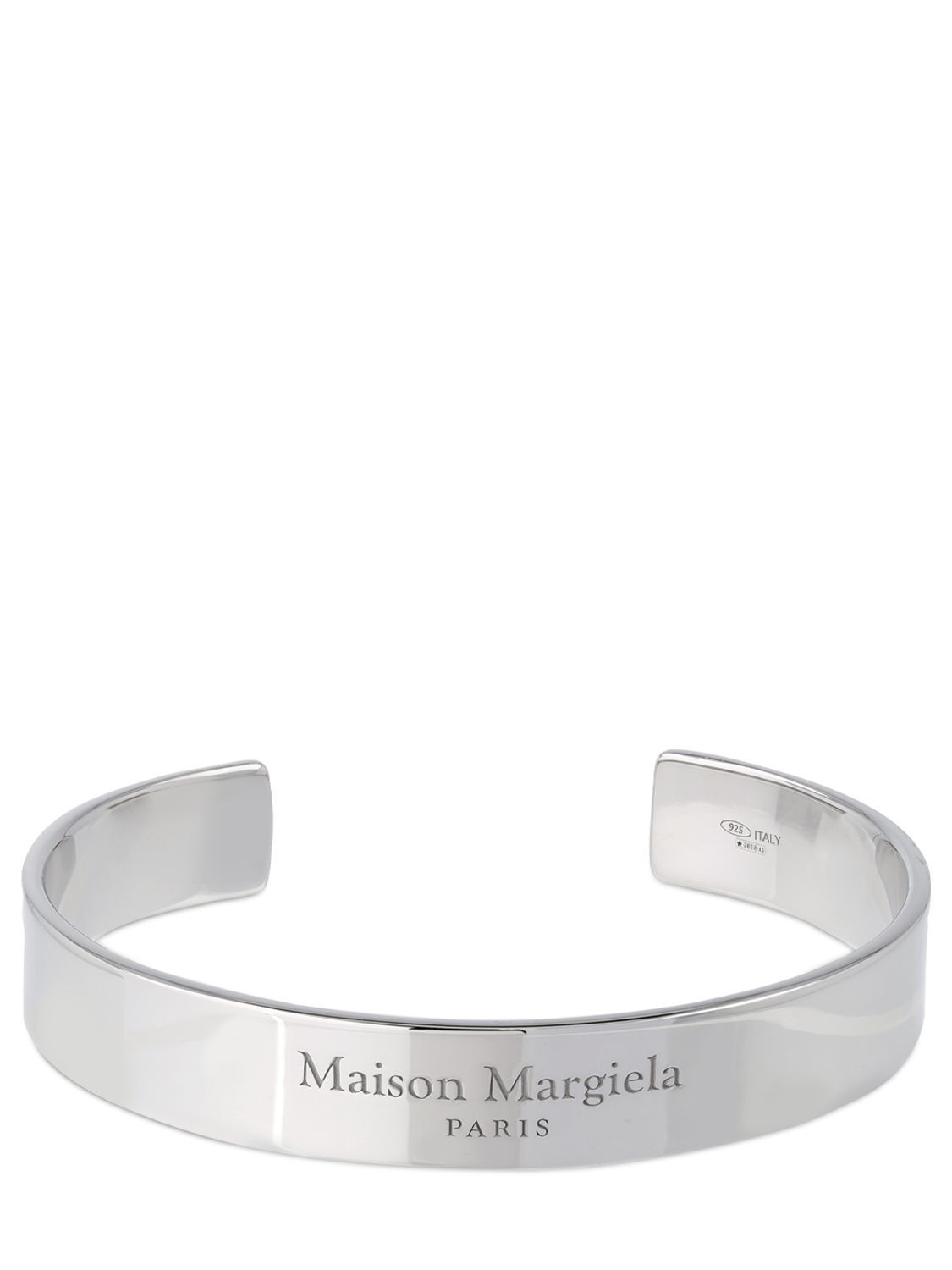 Logo Engraved Thick Cuff Bracelet - MAISON MARGIELA - Modalova