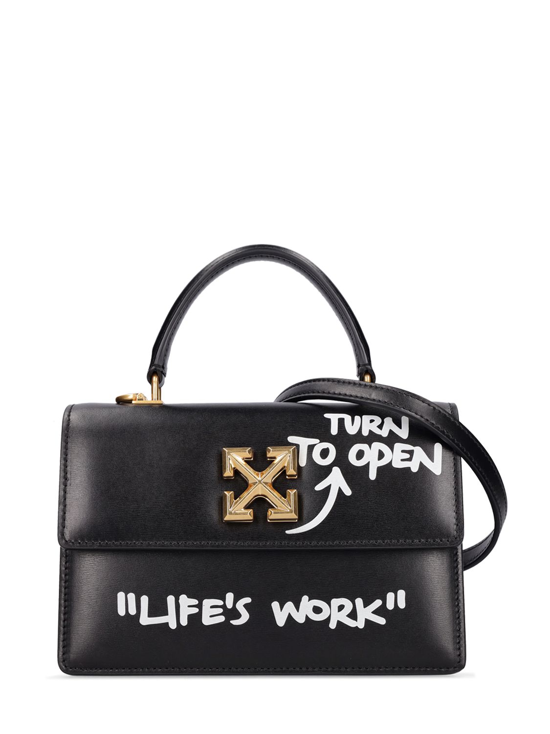 Jitney 1.4 Leather Top Handle Bag - OFF-WHITE - Modalova