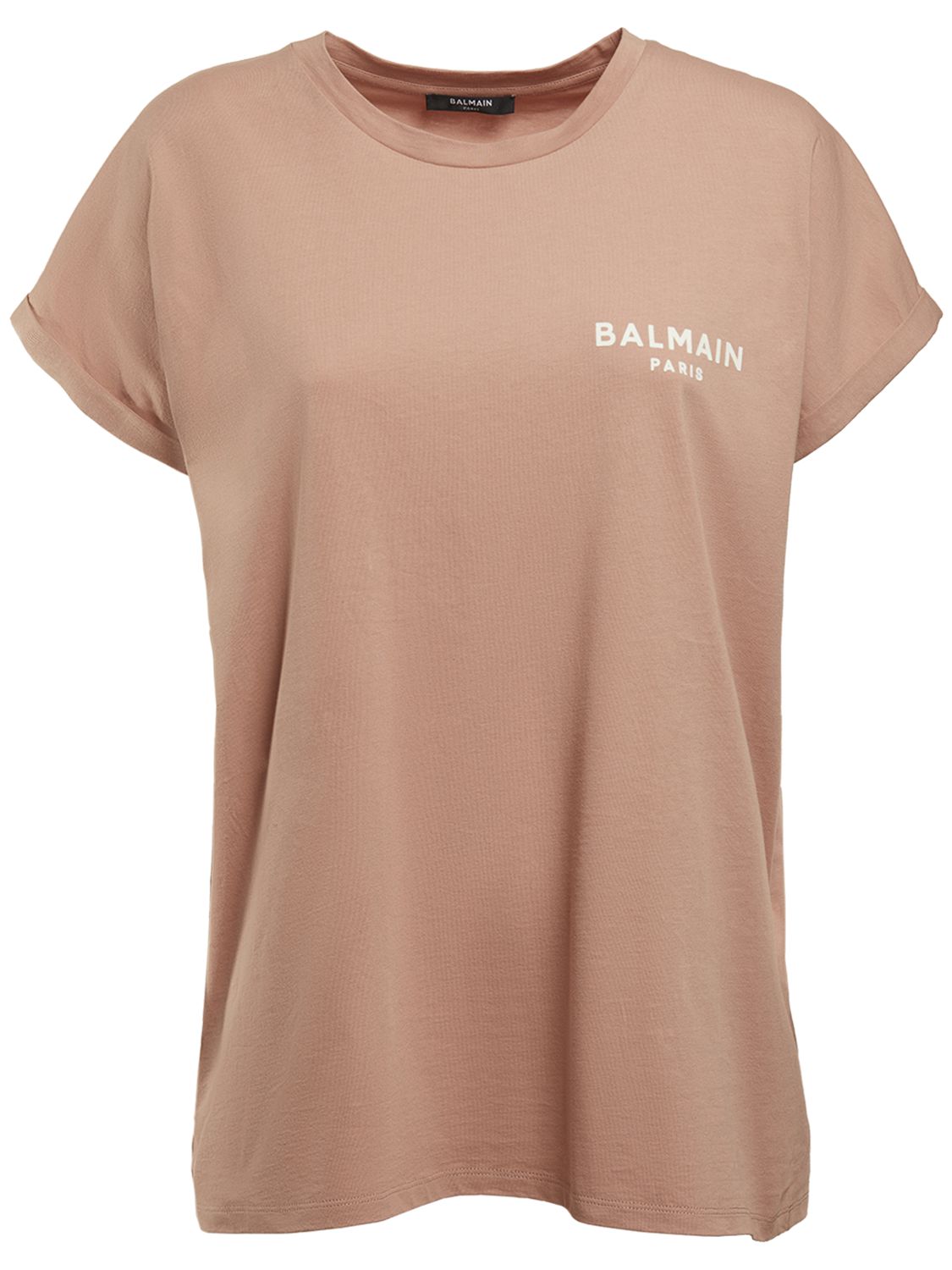 Mujer Camiseta De Jersey De Algodón Con Logo Floqueado / Xl - BALMAIN - Modalova
