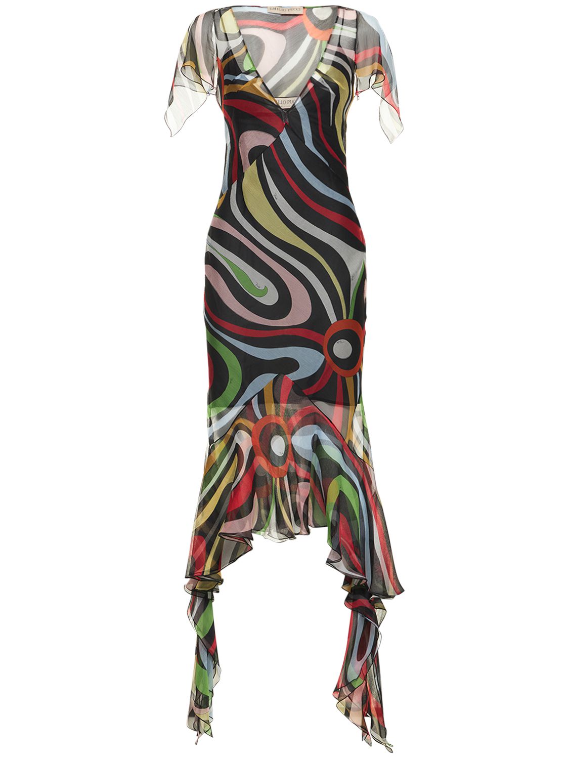 Mujer Vestido De Chifón Con Estampado Y Volantes 38 - PUCCI - Modalova