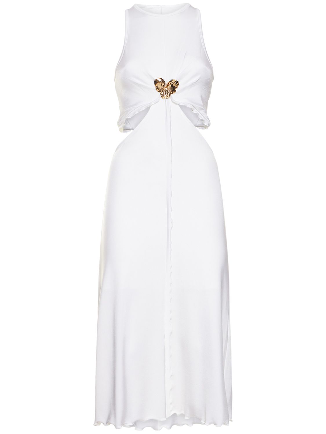 Mujer Laela Jersey Midi Dress W/ Flower Blanco Óptico 0 - ET OCHS - Modalova