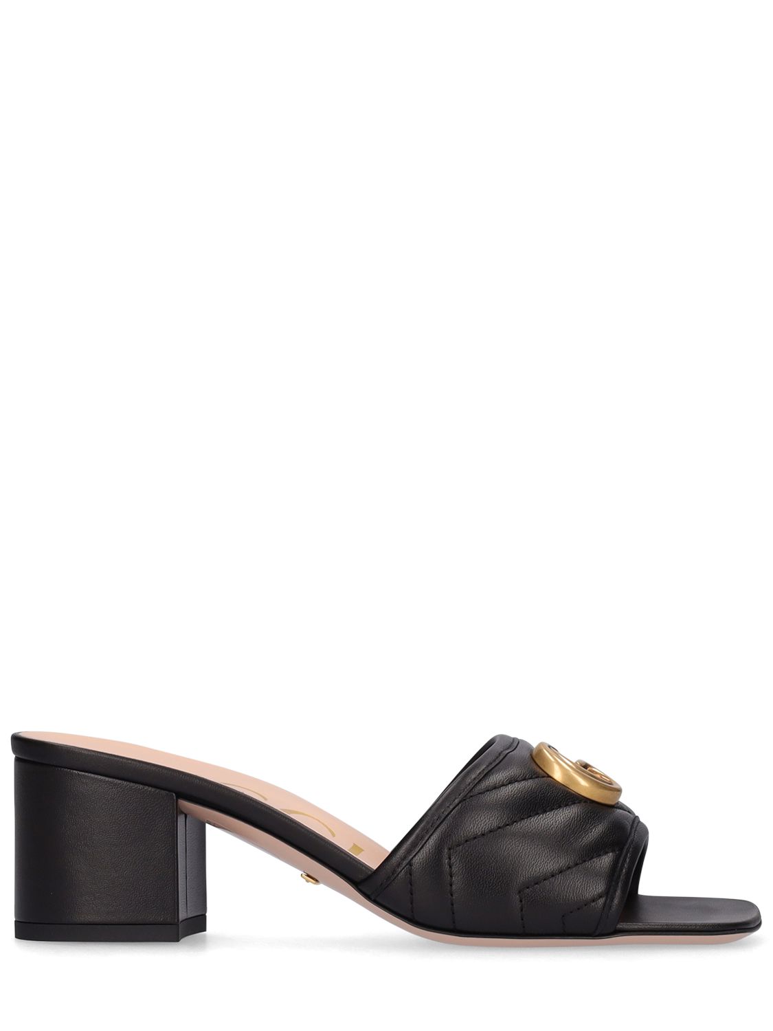 Mm Marmont Leather Slide Sandals - GUCCI - Modalova