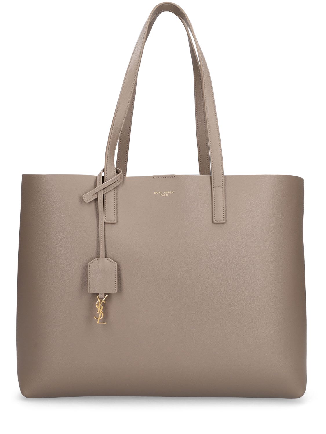 East/west Leather Shopping Bag - SAINT LAURENT - Modalova