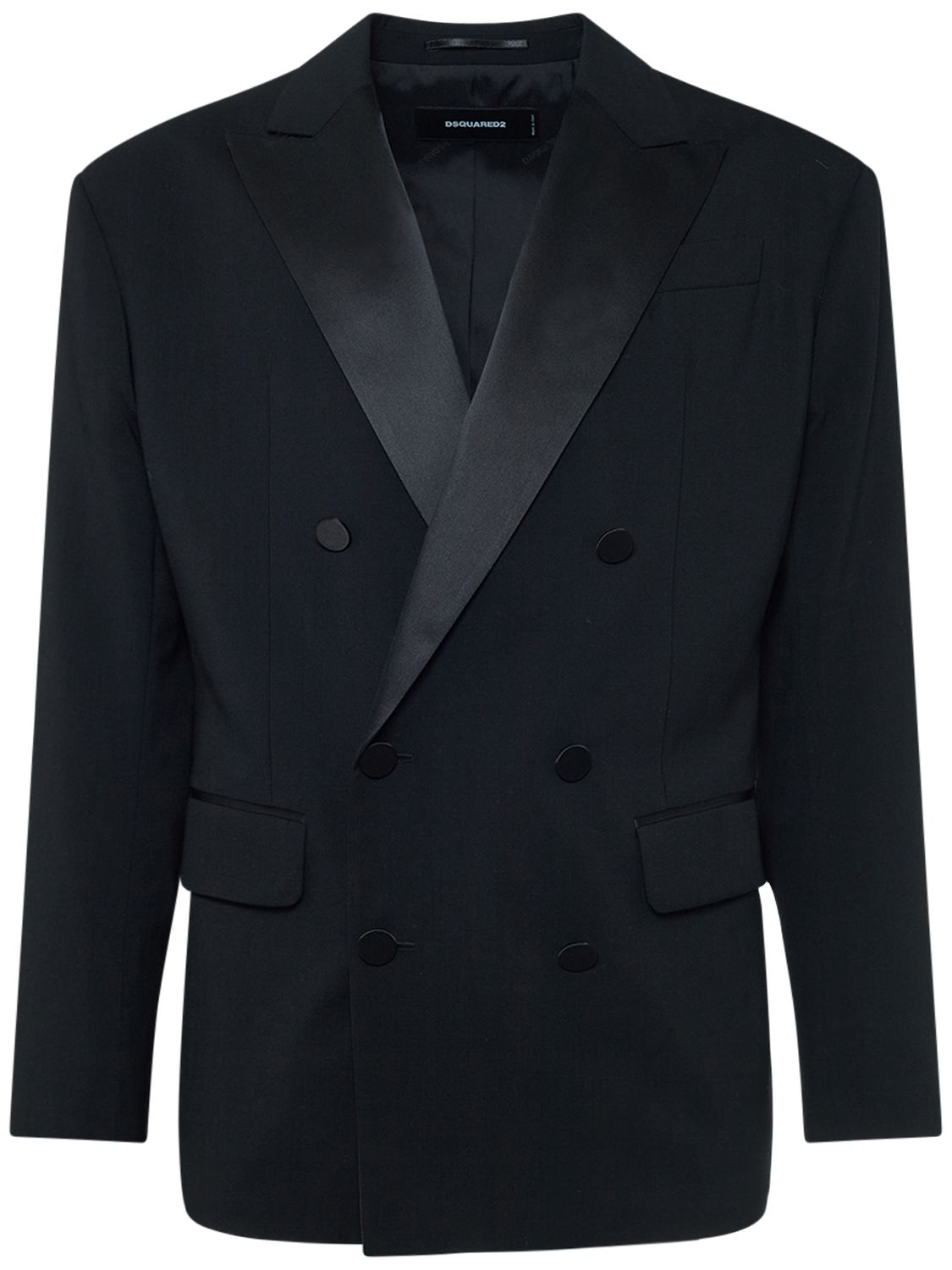 Double Breasted Stretch Wool Jacket - DSQUARED2 - Modalova