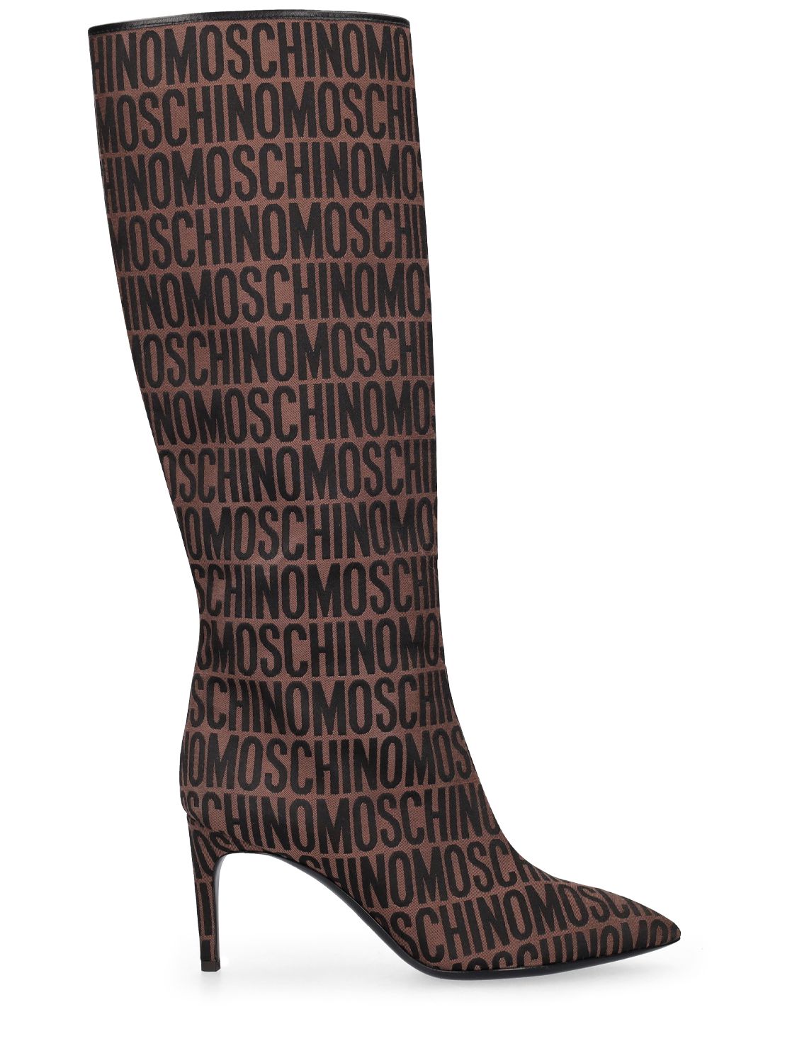 Mm Logo Jacquard Tall Boots - MOSCHINO - Modalova