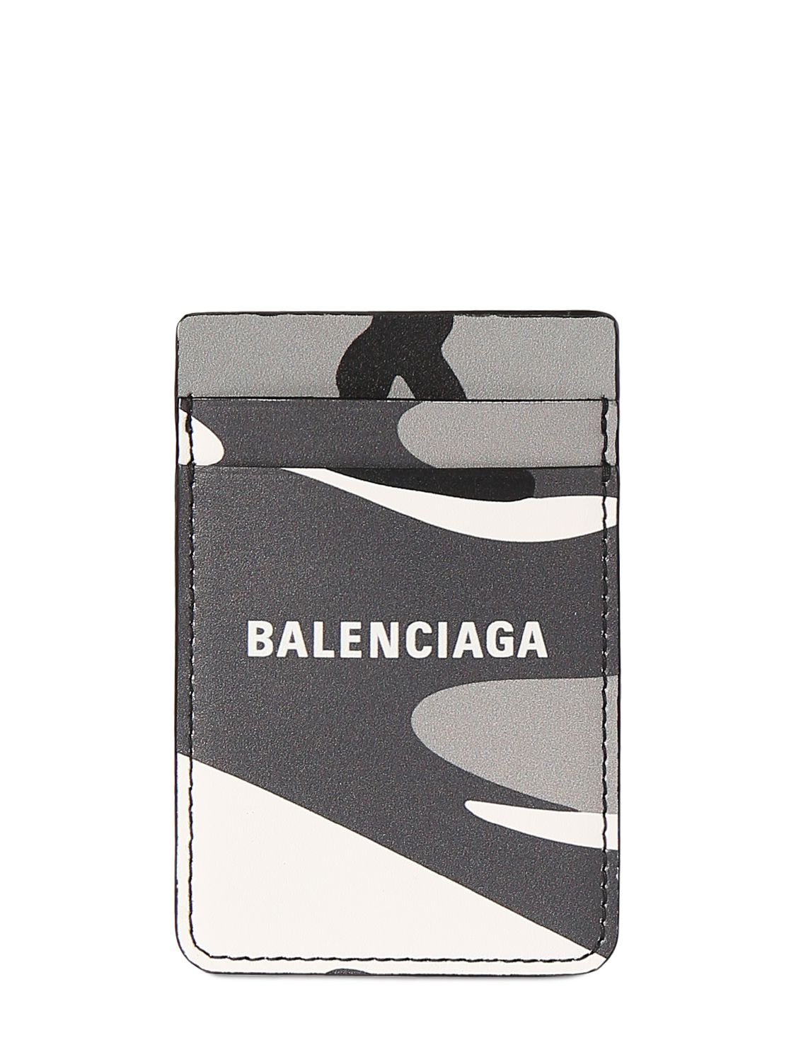 Everyday Camo Leather Magnet Card Holder - BALENCIAGA - Modalova