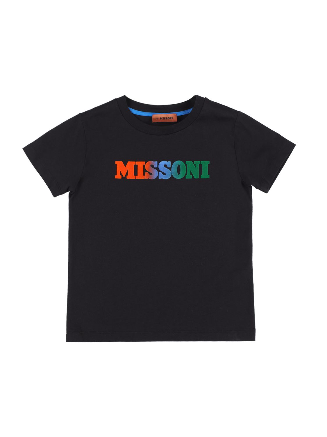 T-shirt In Jersey Di Cotone / Logo In Velluto - MISSONI - Modalova