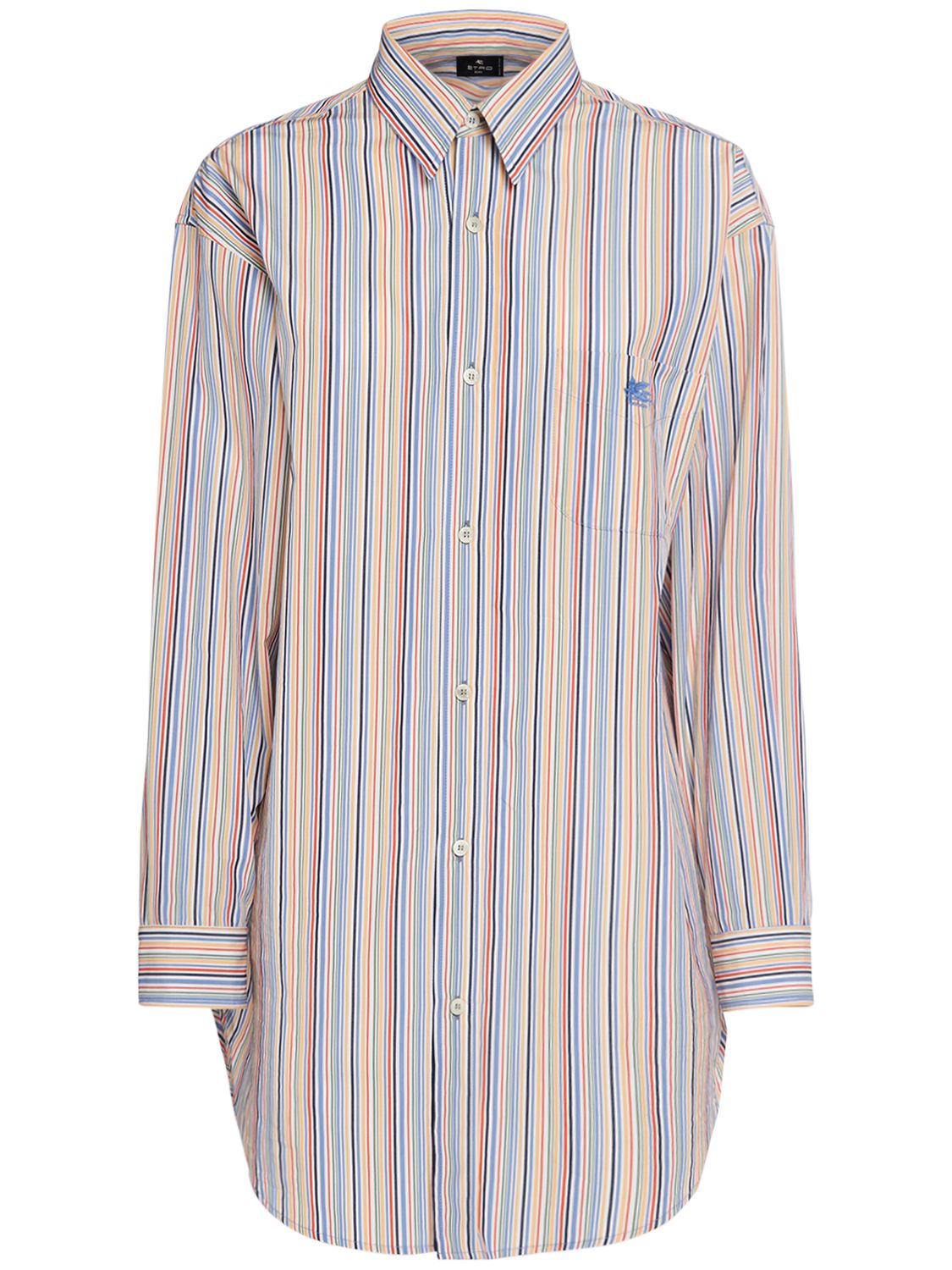 Striped Oversized Cotton L/s Shirt - ETRO - Modalova