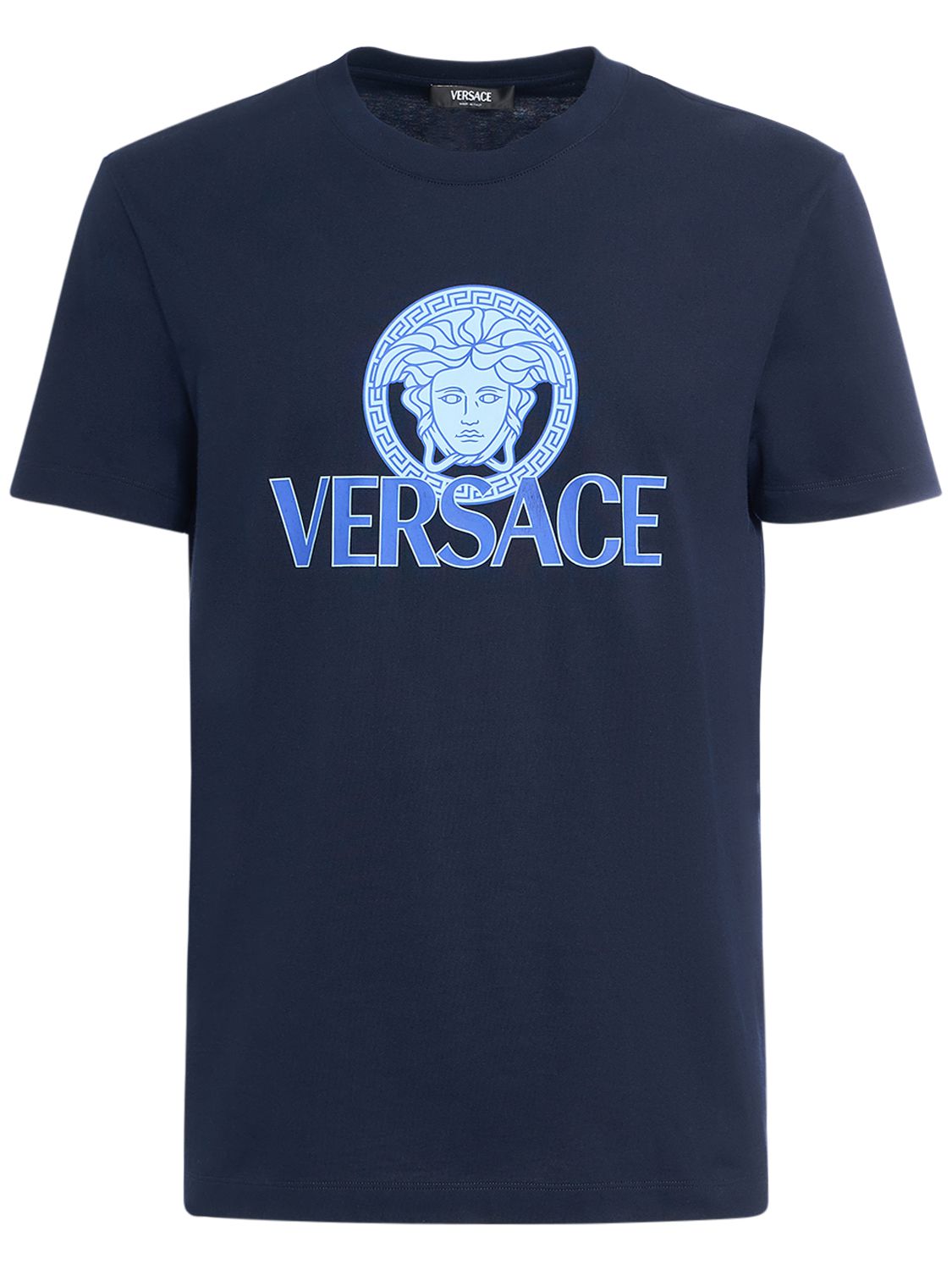 Logo Cotton T-shirt - VERSACE - Modalova