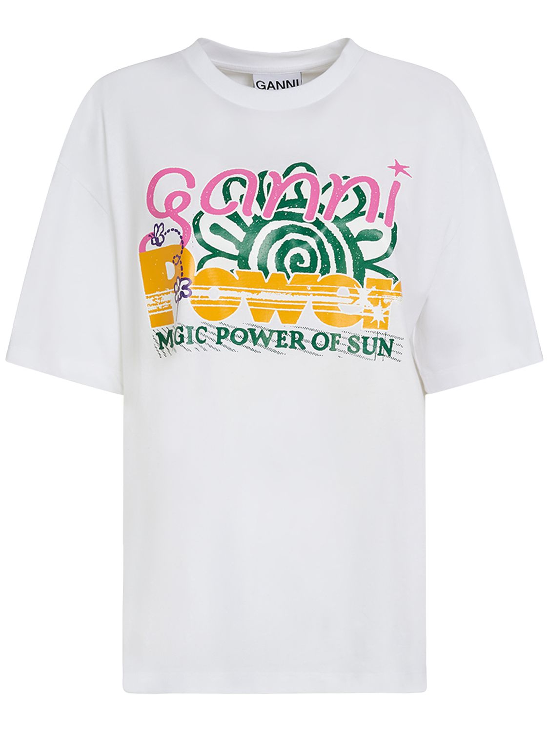 Future Heavy Sun Print Cotton T-shirt - GANNI - Modalova
