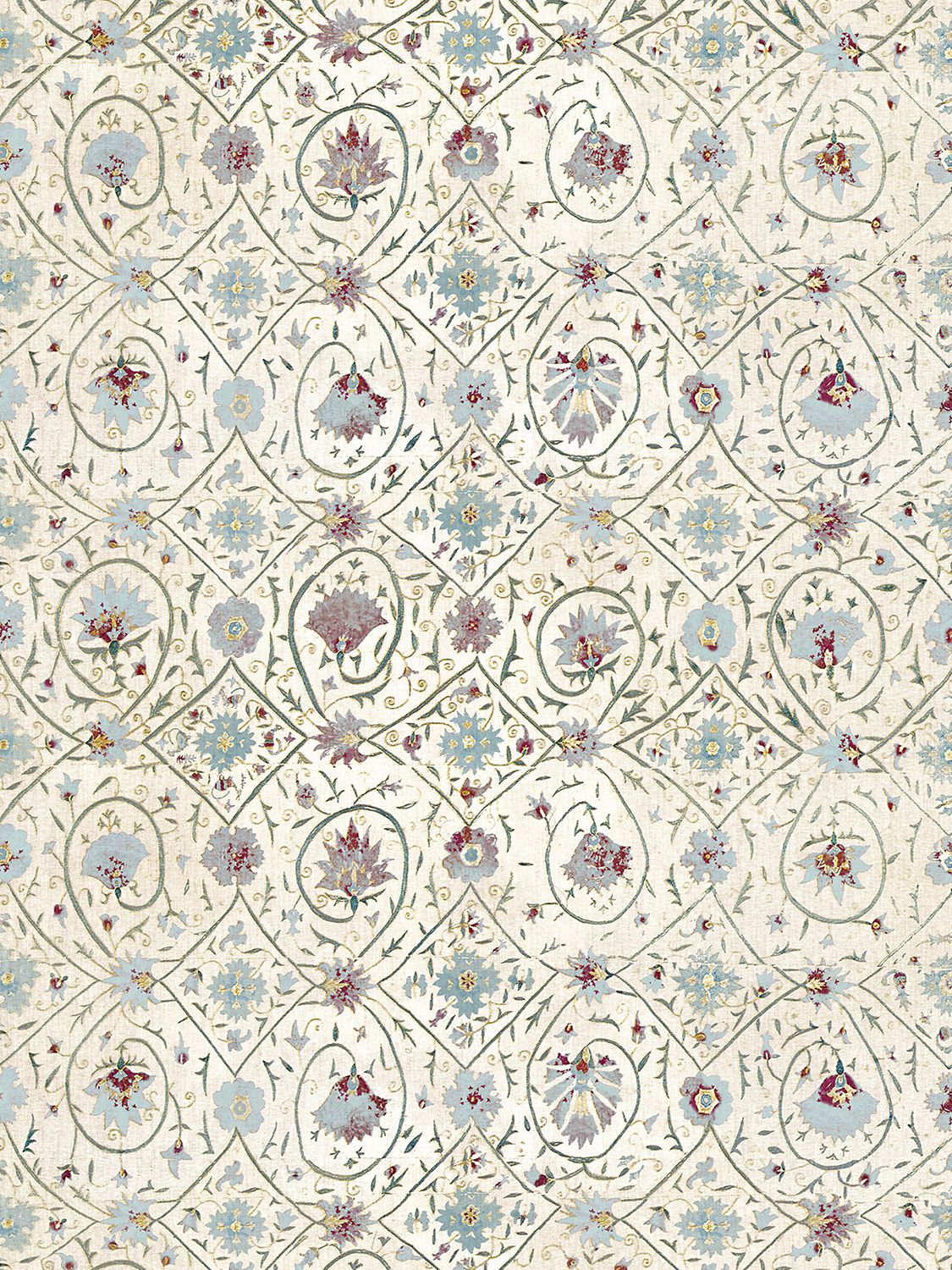 Tree Of Life Pale Blue & White Wallpaper - ARJUMAND'S WORLD - Modalova