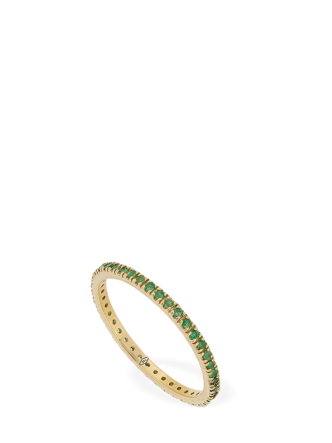Annagreta Thin 18kt & Emerald Ring - VANZI - Modalova