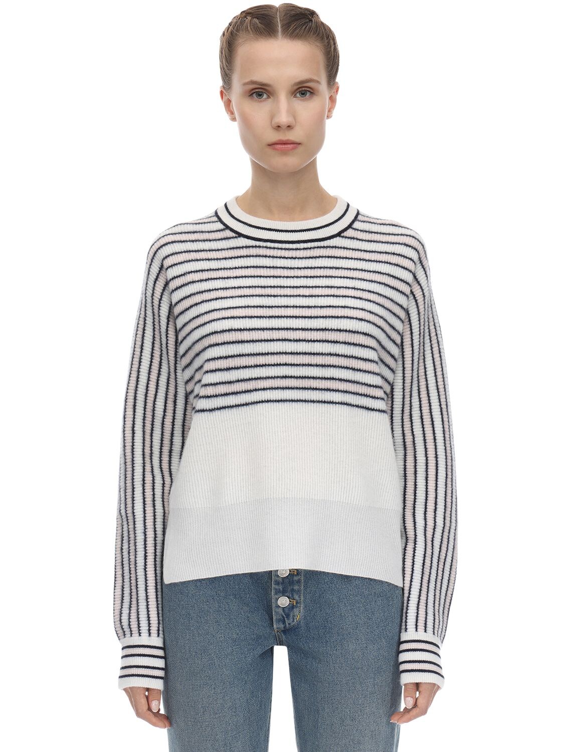 Striped Cashmere Knit Sweater - SPORTMAX - Modalova