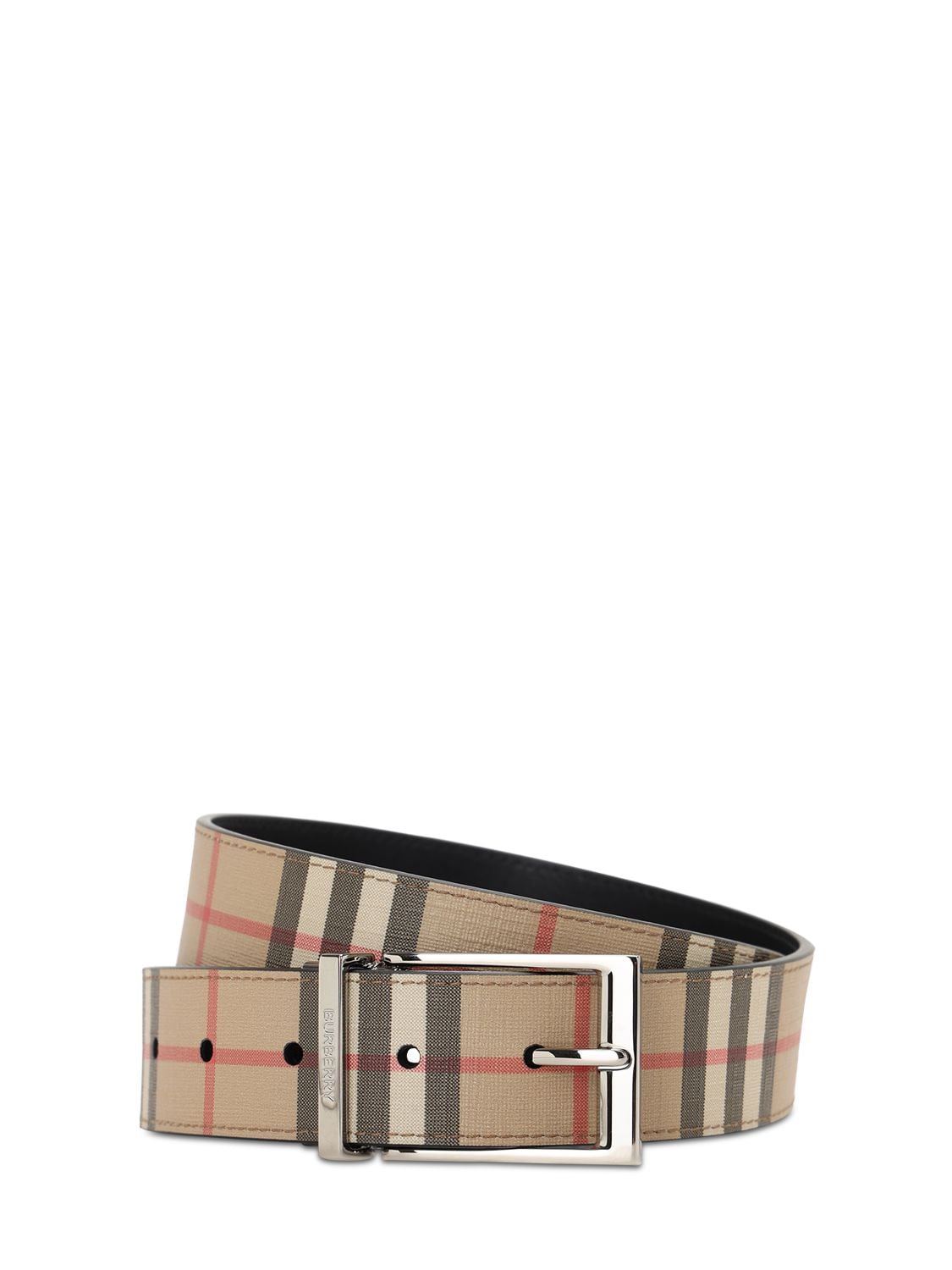 Cintura Reversibile In Similpelle Check 3.5cm - BURBERRY - Modalova