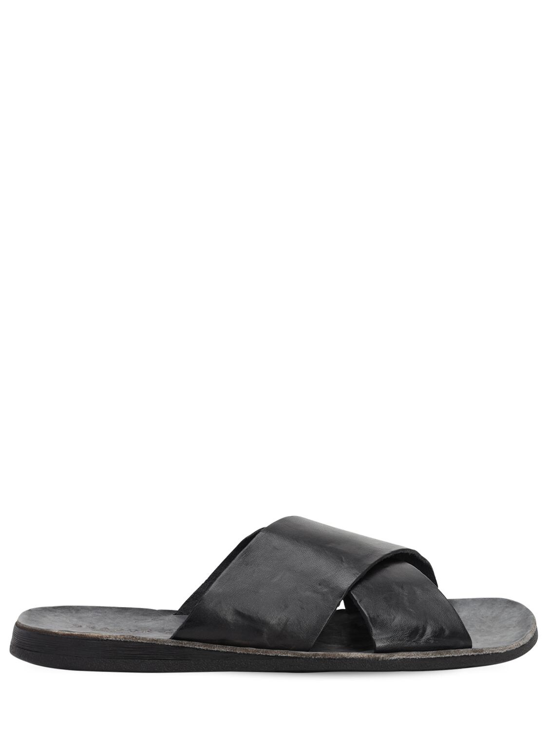 Leather Slide Sandals - BRADOR - Modalova
