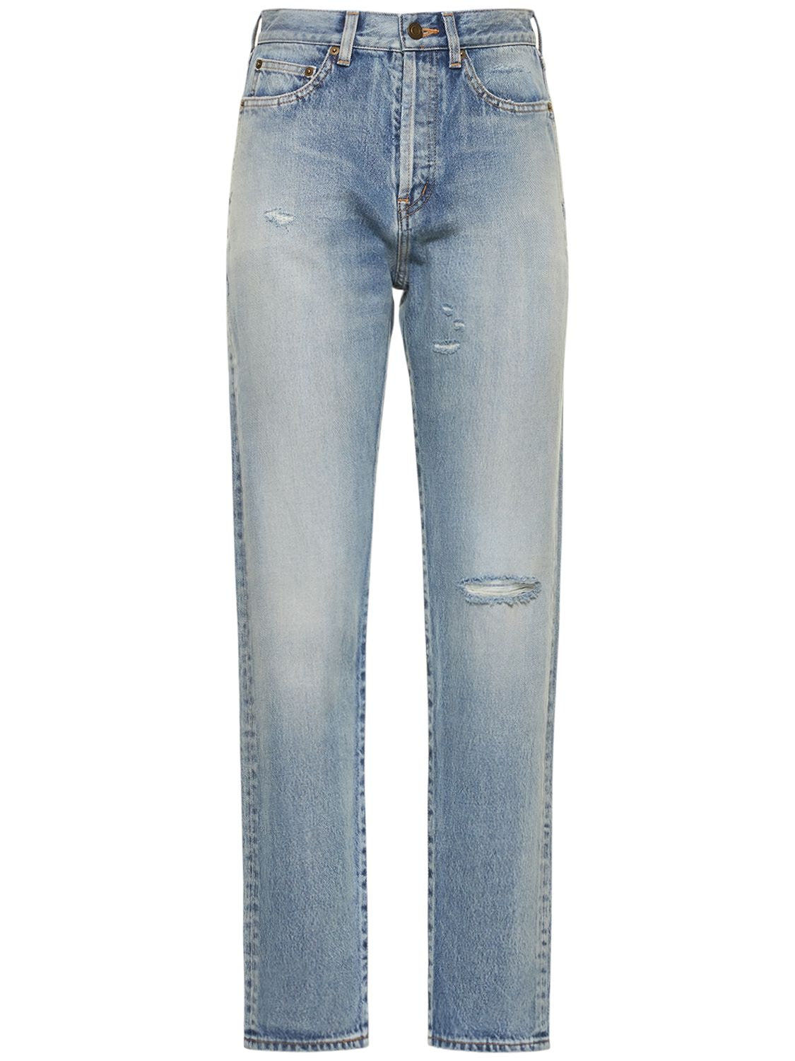 Jeans Slim Fit In Denim - SAINT LAURENT - Modalova