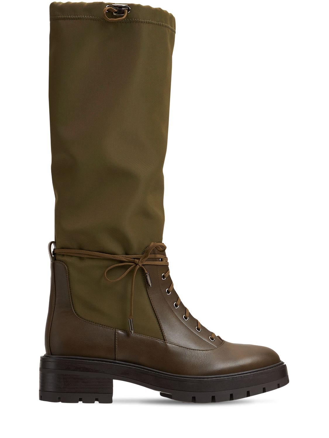 Mm Rain Nylon & Leather Tall Boots - AQUAZZURA - Modalova