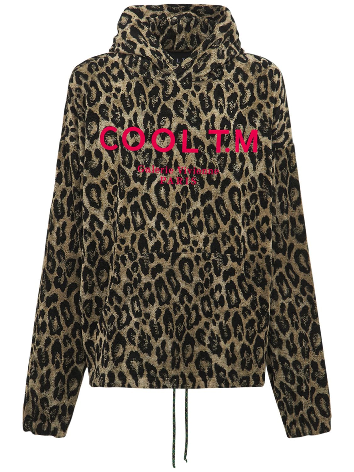 Oversize Logo Leopard Printed Hoodie - COOL TM - Modalova