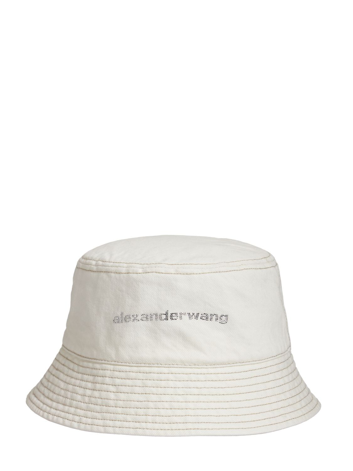 Logo Cotton Denim Bucket Hat - ALEXANDER WANG - Modalova