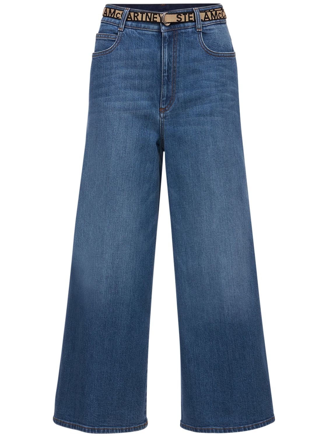 Jeans In Di Cotone Con Cintura - STELLA MCCARTNEY - Modalova