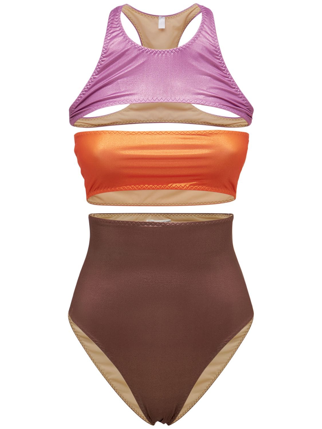 Shiny Tech 3-piece Bikini Set - ALESSANDRO VIGILANTE - Modalova