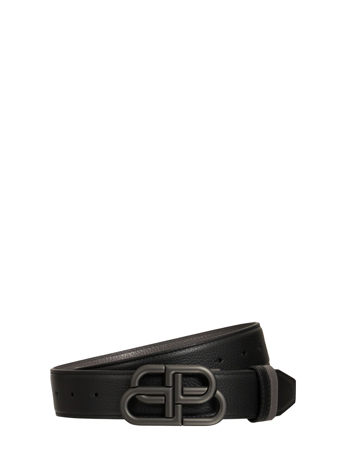 Cm Bb Buckle Reversible Leather Belt - BALENCIAGA - Modalova