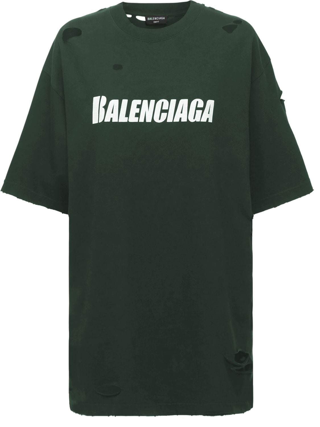 T-shirt Oversize In Jersey Distressed Con Logo - BALENCIAGA - Modalova