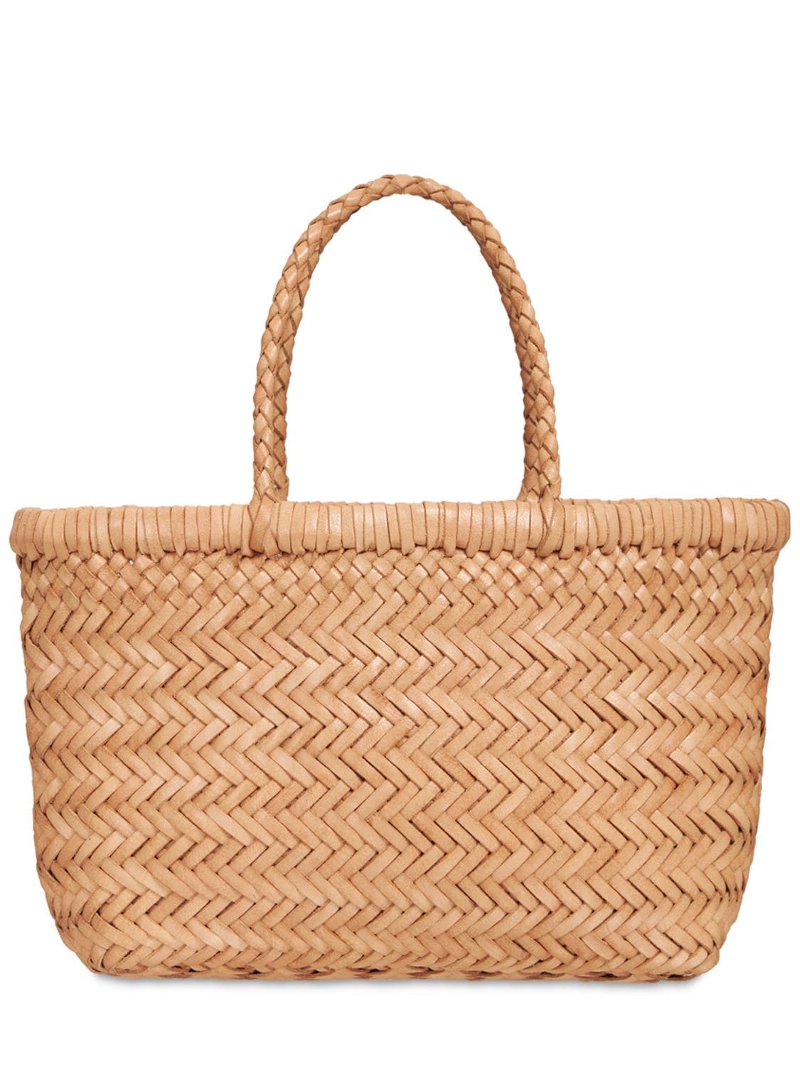 Mini Flat Gora Leather Basket Bag - DRAGON DIFFUSION - Modalova