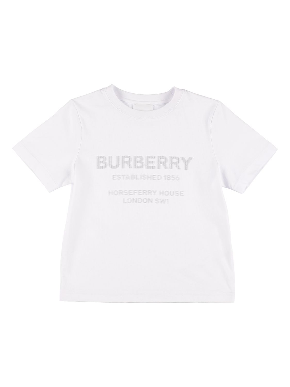 T-shirt In Jersey Di Cotone Con Logo - BURBERRY - Modalova