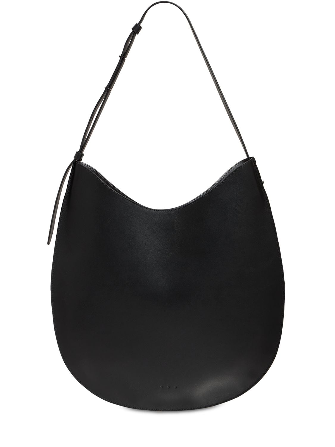 Flat Hobo Smooth Leather Shoulder Bag - AESTHER EKME - Modalova