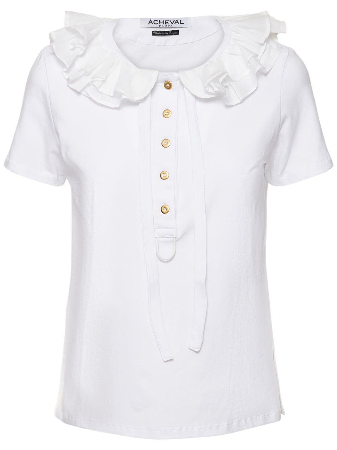 Ruffled Collar Cotton Shirt - ÀCHEVAL PAMPA - Modalova