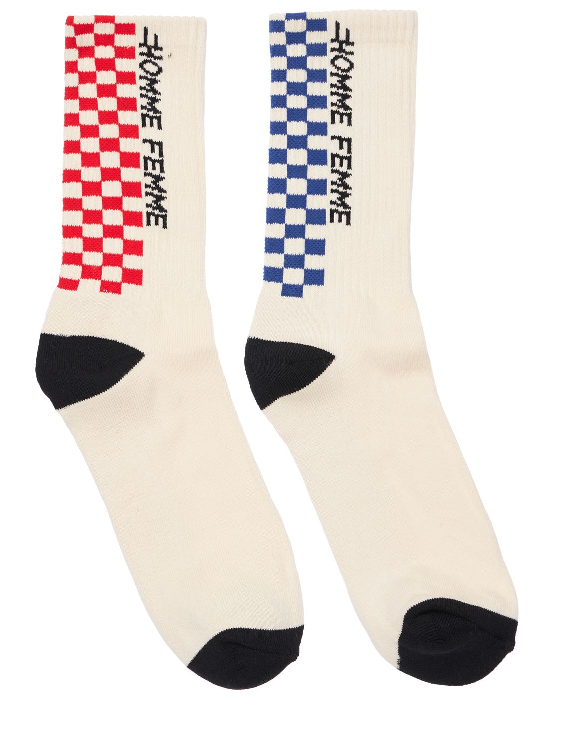 Cotton Blend Trademark Socks - HOMME + FEMME LA - Modalova