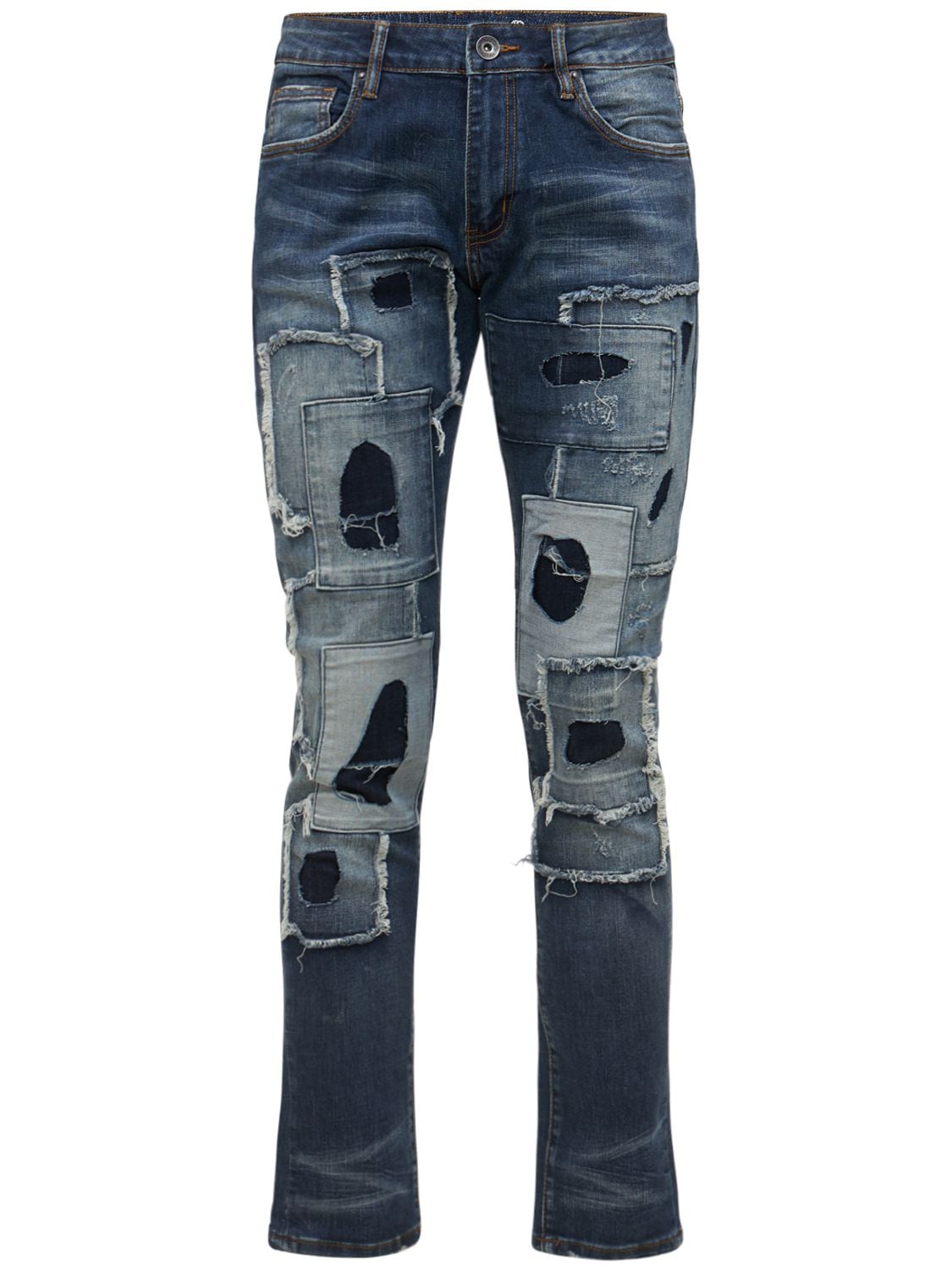 Kar Distressed Patches Painted Jeans - CRYSP - Modalova