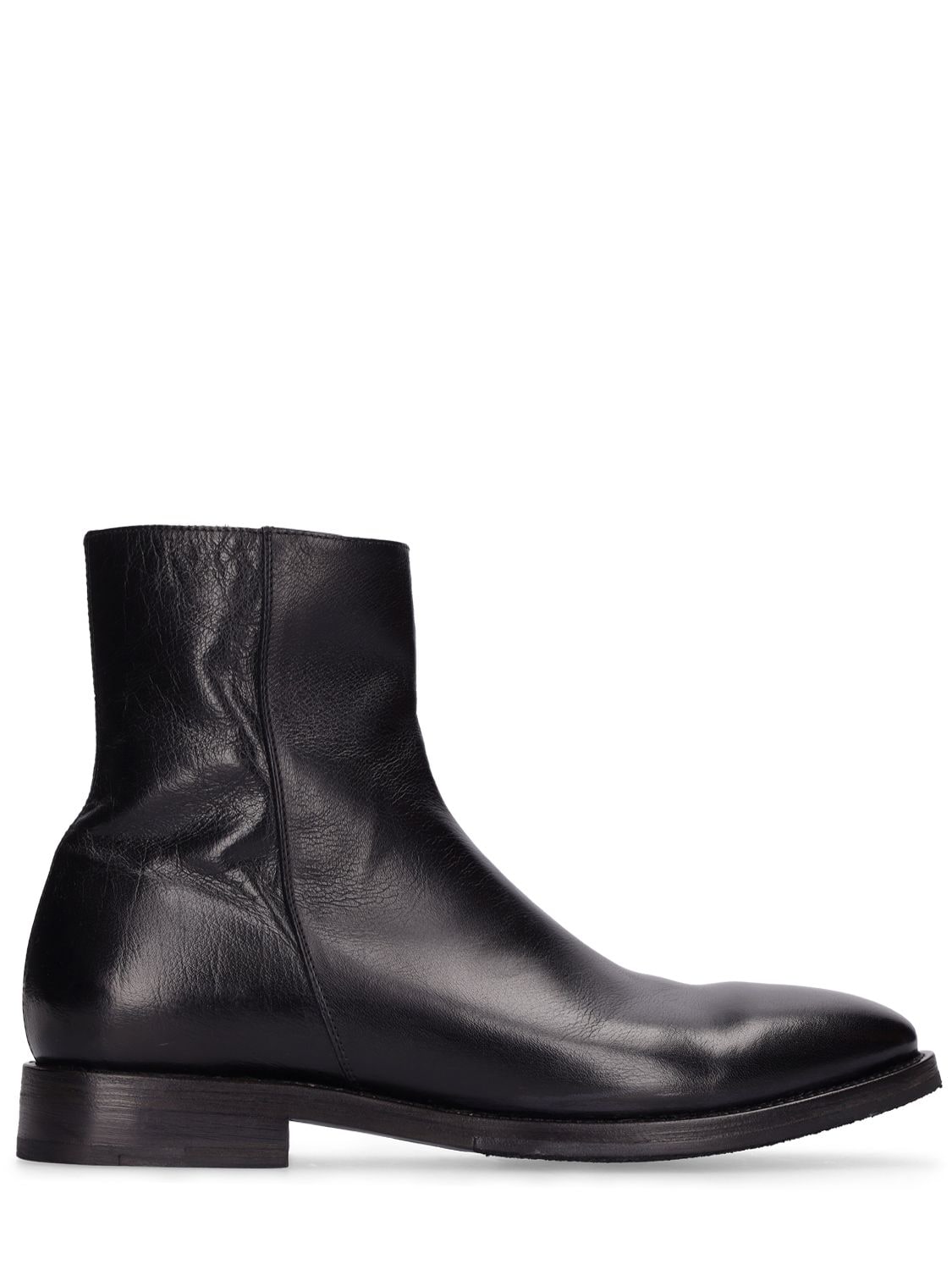 Leather Ankle Boots W/ Zip - ALBERTO FASCIANI - Modalova