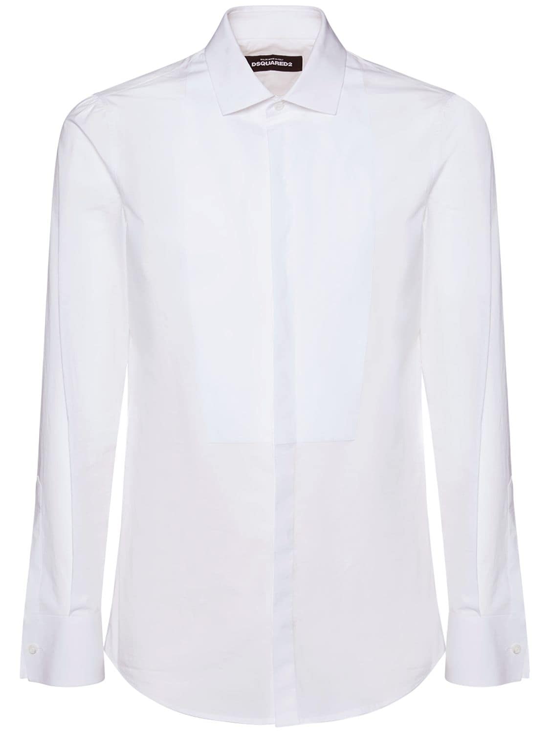 Slim Cotton Poplin Tuxedo Shirt - DSQUARED2 - Modalova
