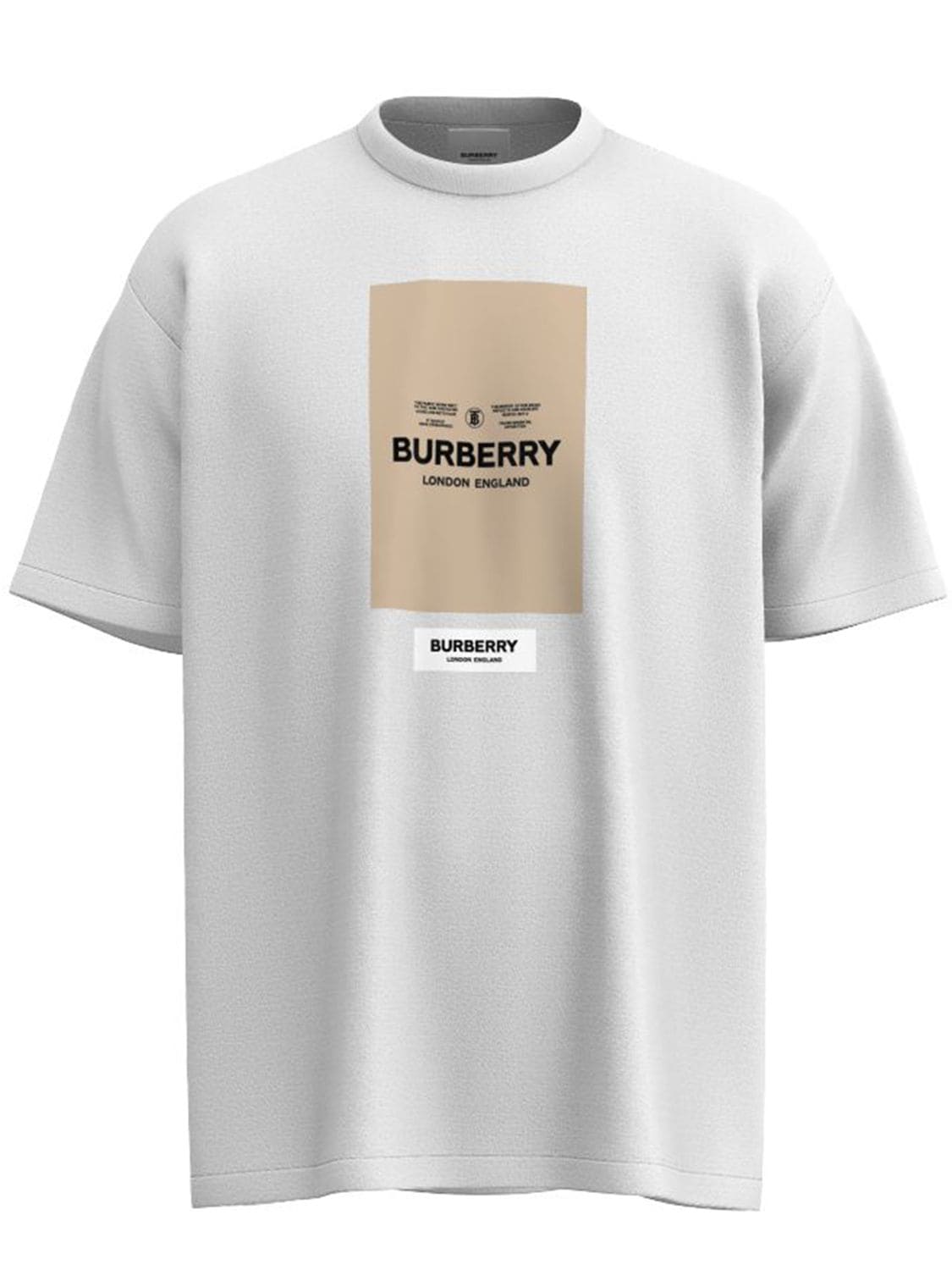 Printed Logo Tag Cotton Jersey T-shirt - BURBERRY - Modalova